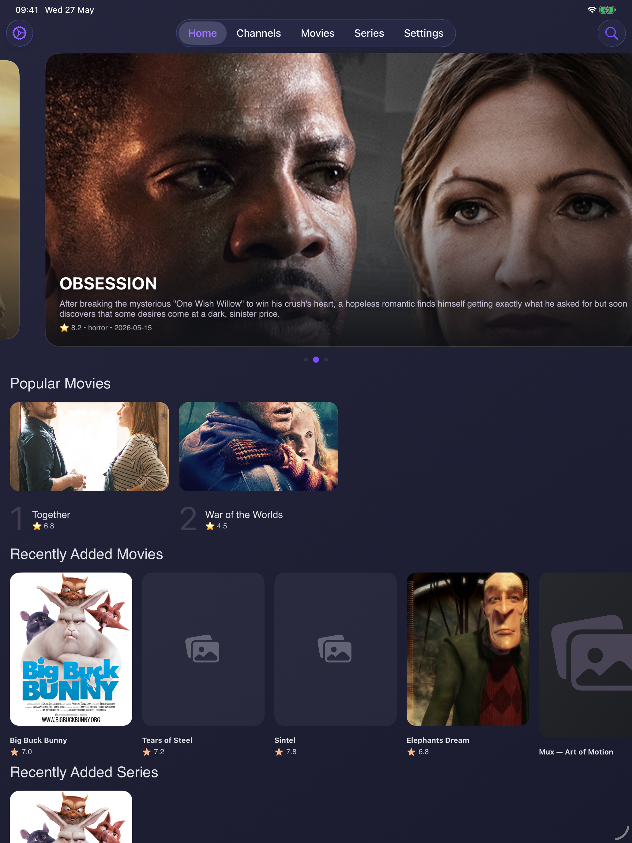 PalStream iPad Home